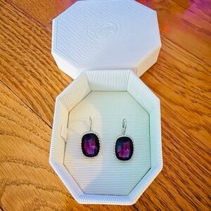 Swarovski Elegant Purple and Silver Drop Earrings